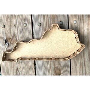 Handwoven Kentucky State Shaped Basket 20" X 9" X 2.5" Rustic Decor/Gift basket/